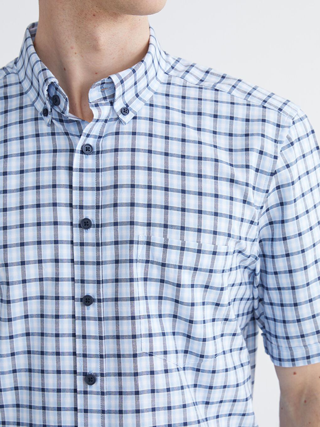 Regular Fit Plaid Oxford Men's Shirt-2