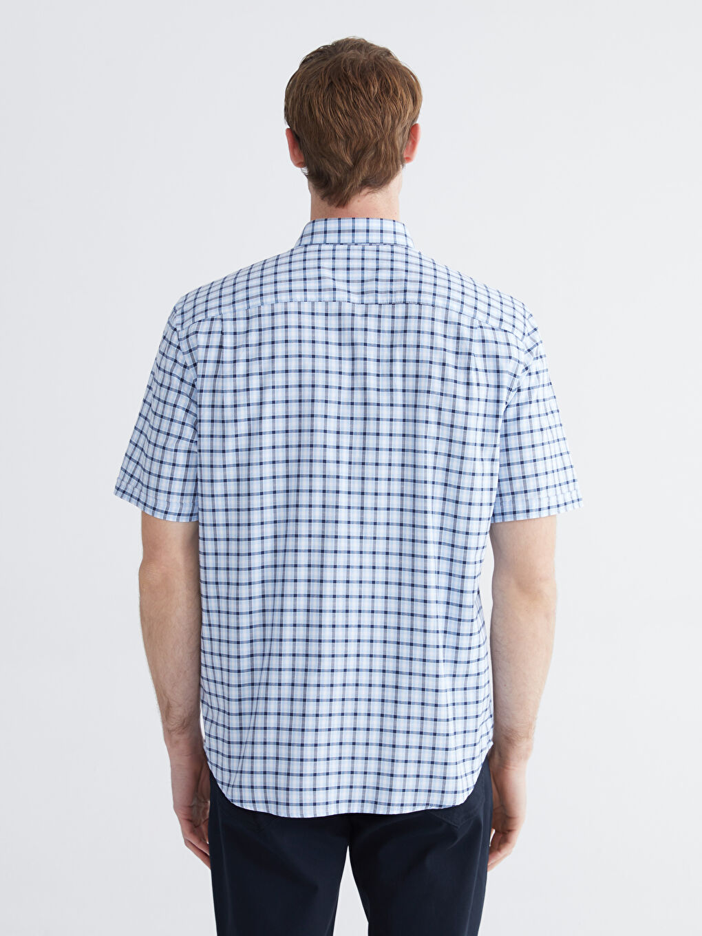 Regular Fit Plaid Oxford Men's Shirt-3