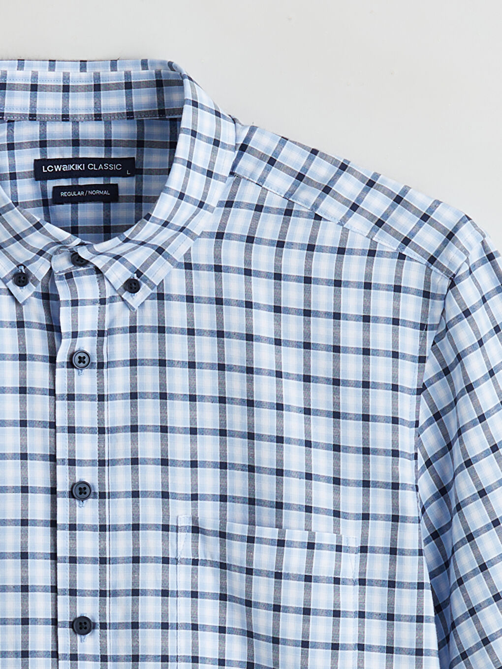 Regular Fit Plaid Oxford Men's Shirt-5