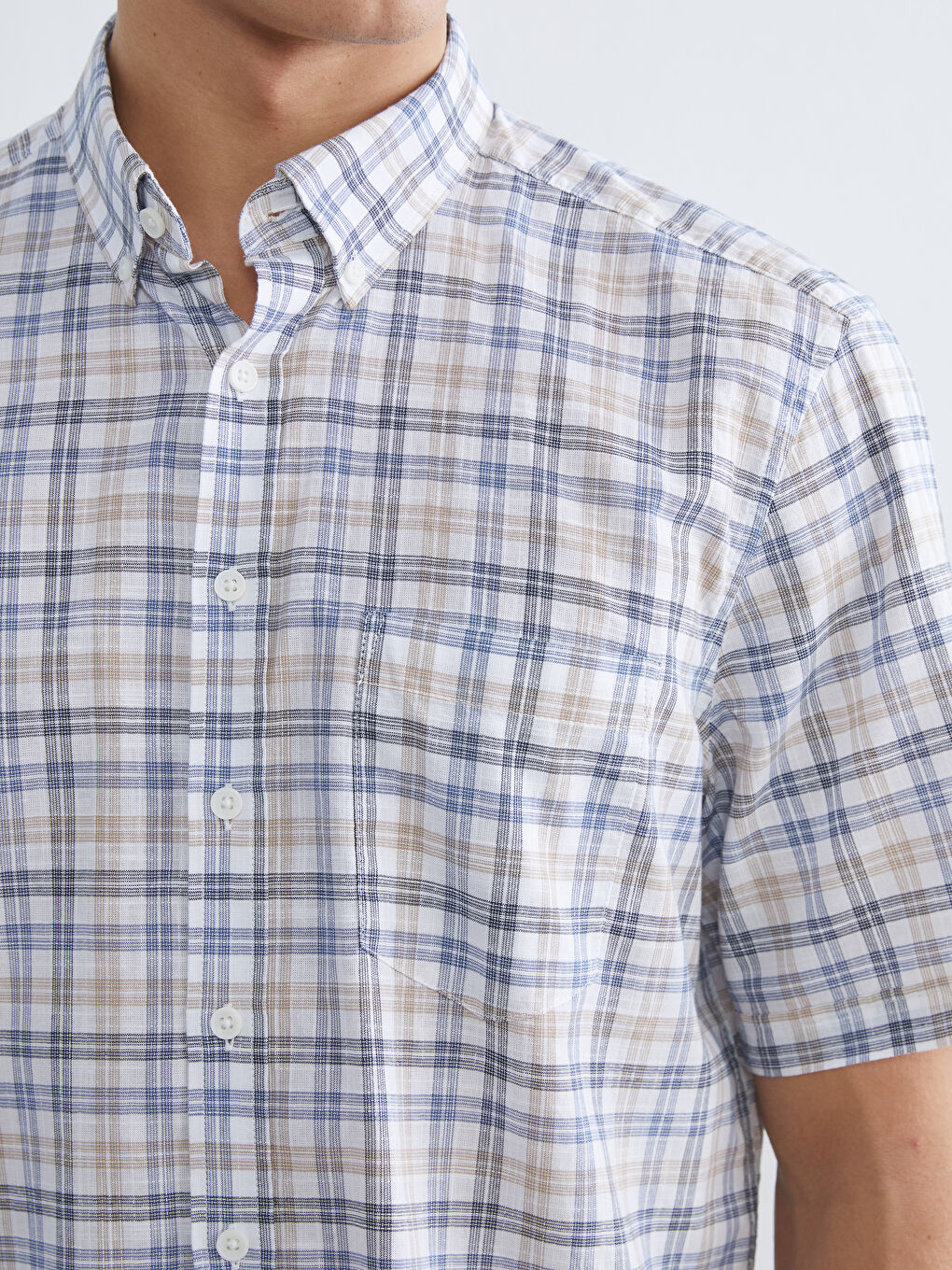 Chemise en popeline à carreaux coupe régulière pour homme-2