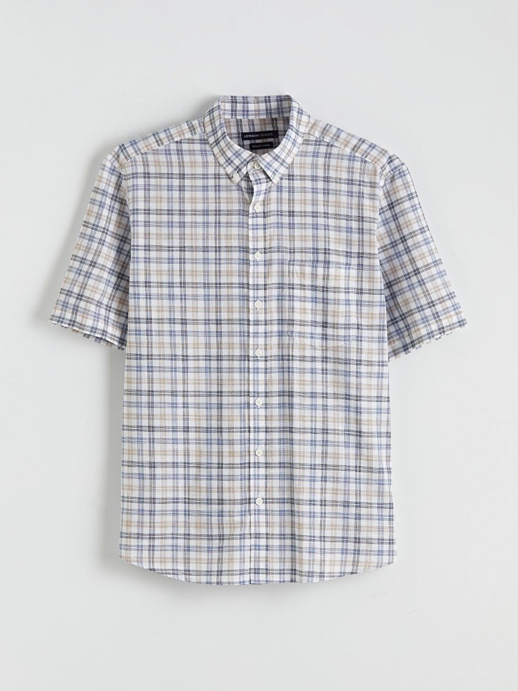 Chemise en popeline à carreaux coupe régulière pour homme-4