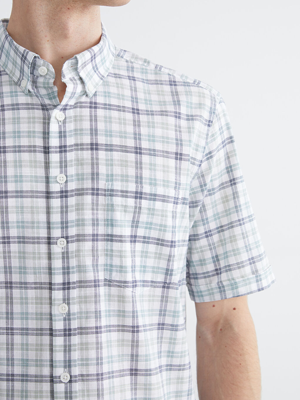 Regular Fit Ekose Poplin Erkek Gömlek-2