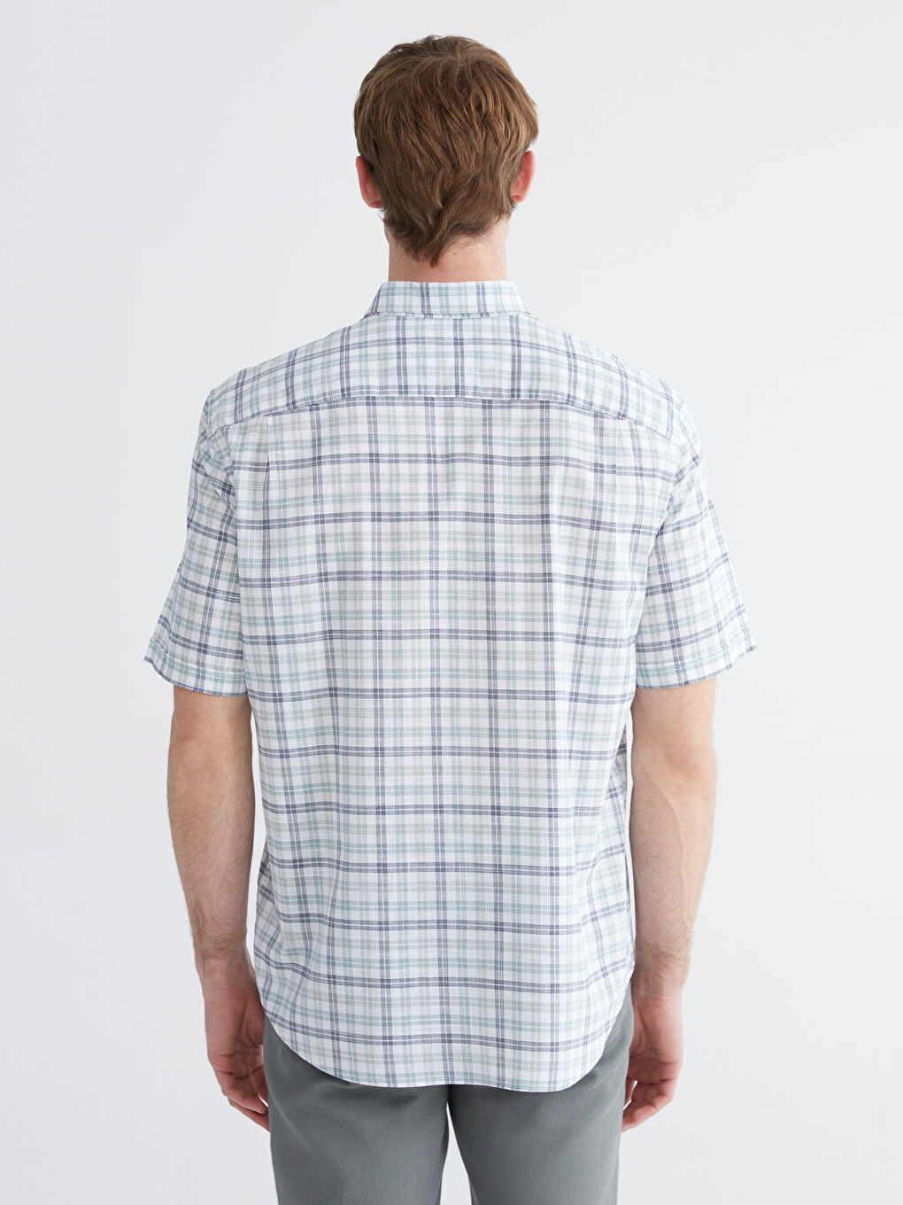 Regular Fit Ekose Poplin Erkek Gömlek-3