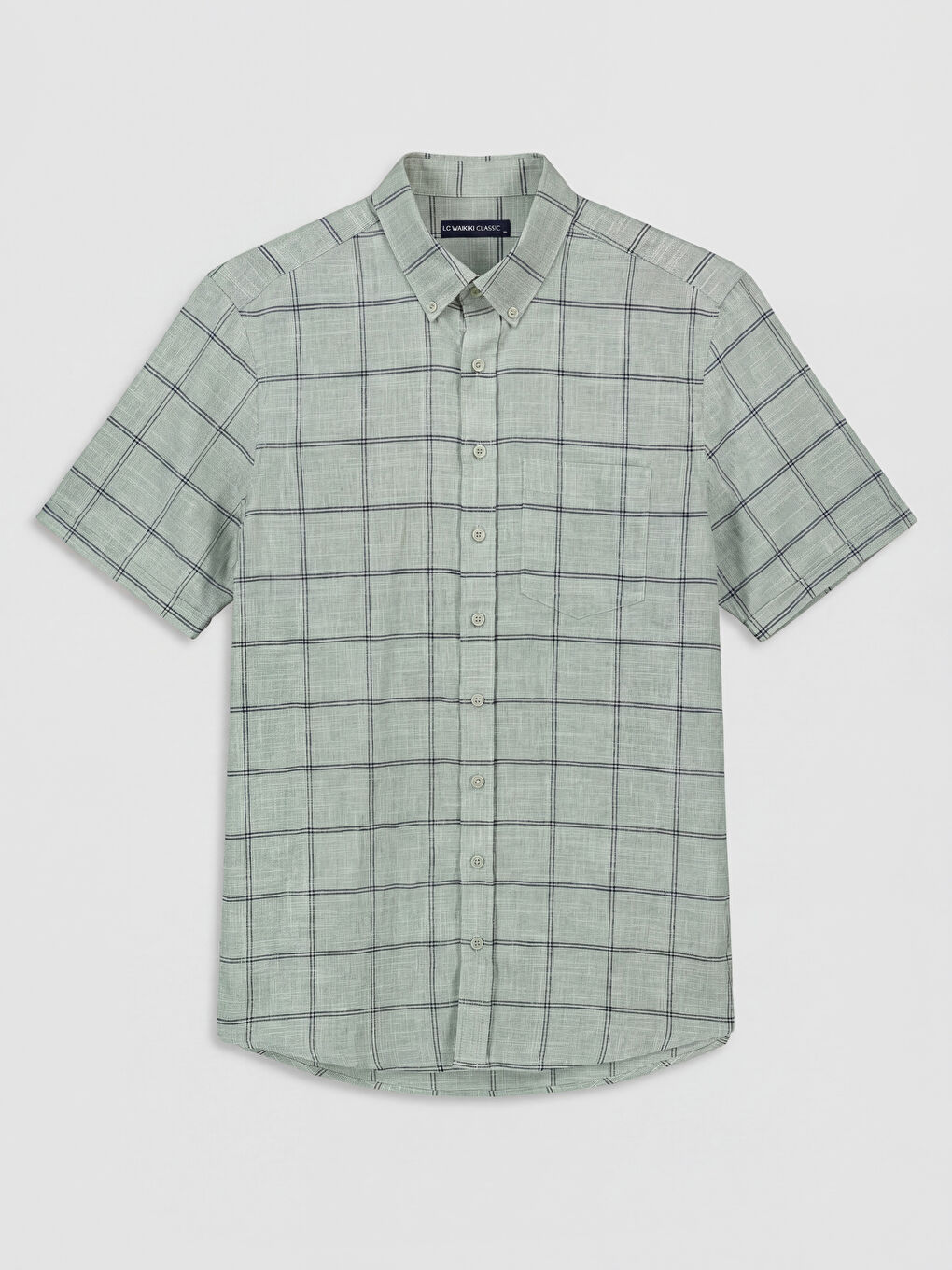 قميص بوبلين بنقشة المربعات بقصة عادية للرجال