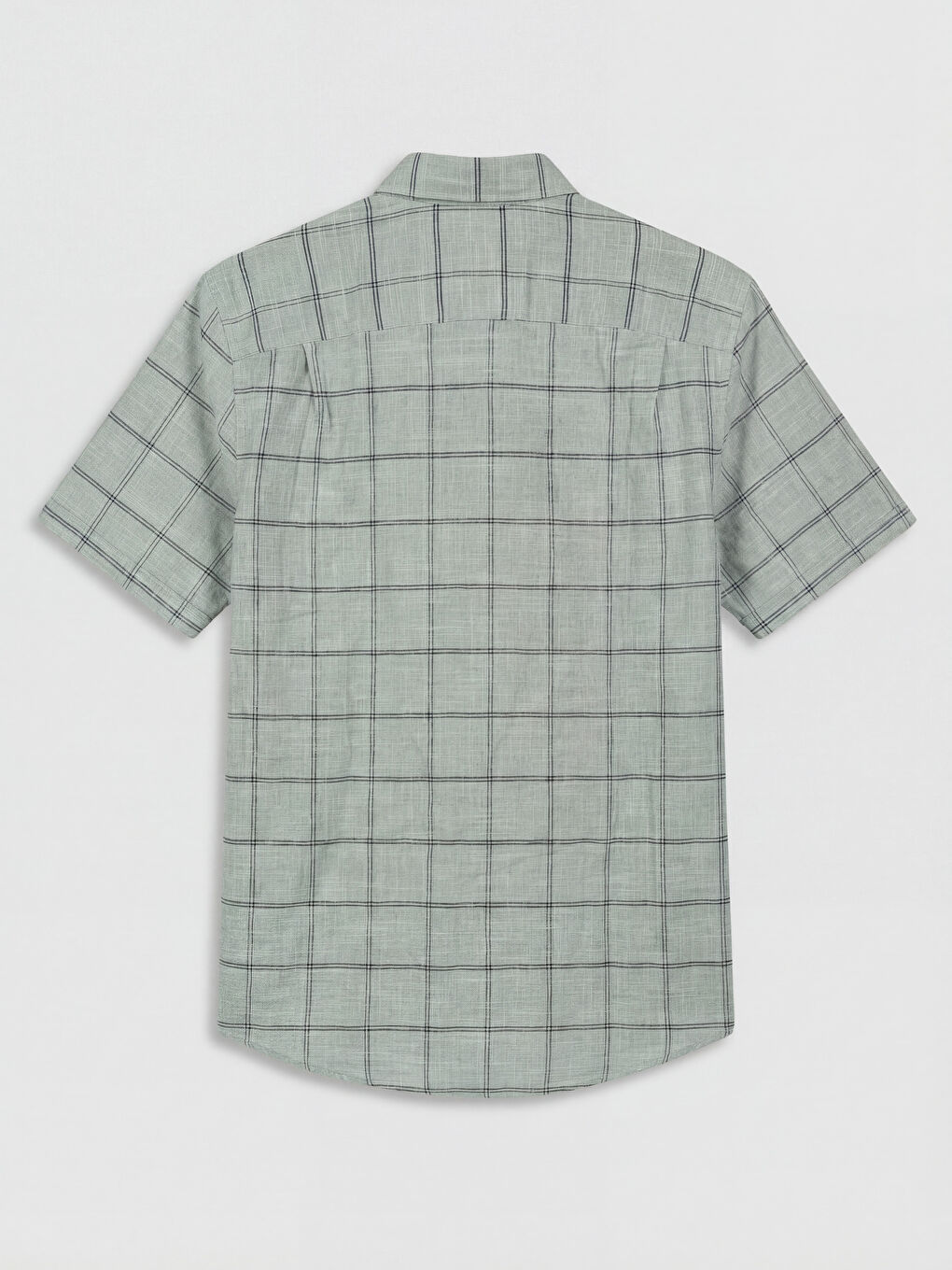 قميص بوبلين بنقشة المربعات بقصة عادية للرجال-1