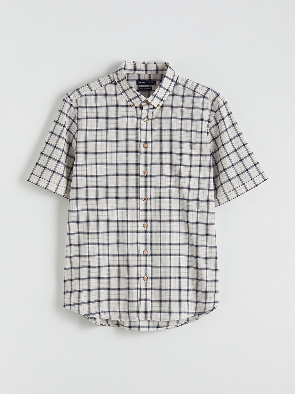 Cămașă bărbătească Regular Fit din poplin cu model în carouri-4