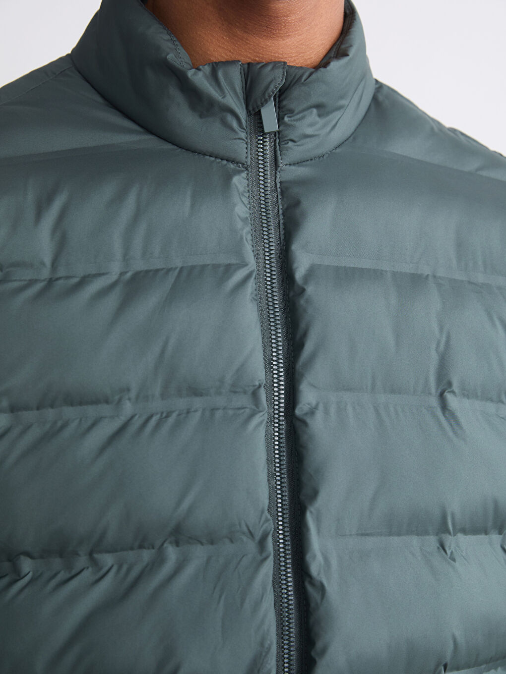 Yeşil Standart Kalıp Erkek Şişme Mont	-2