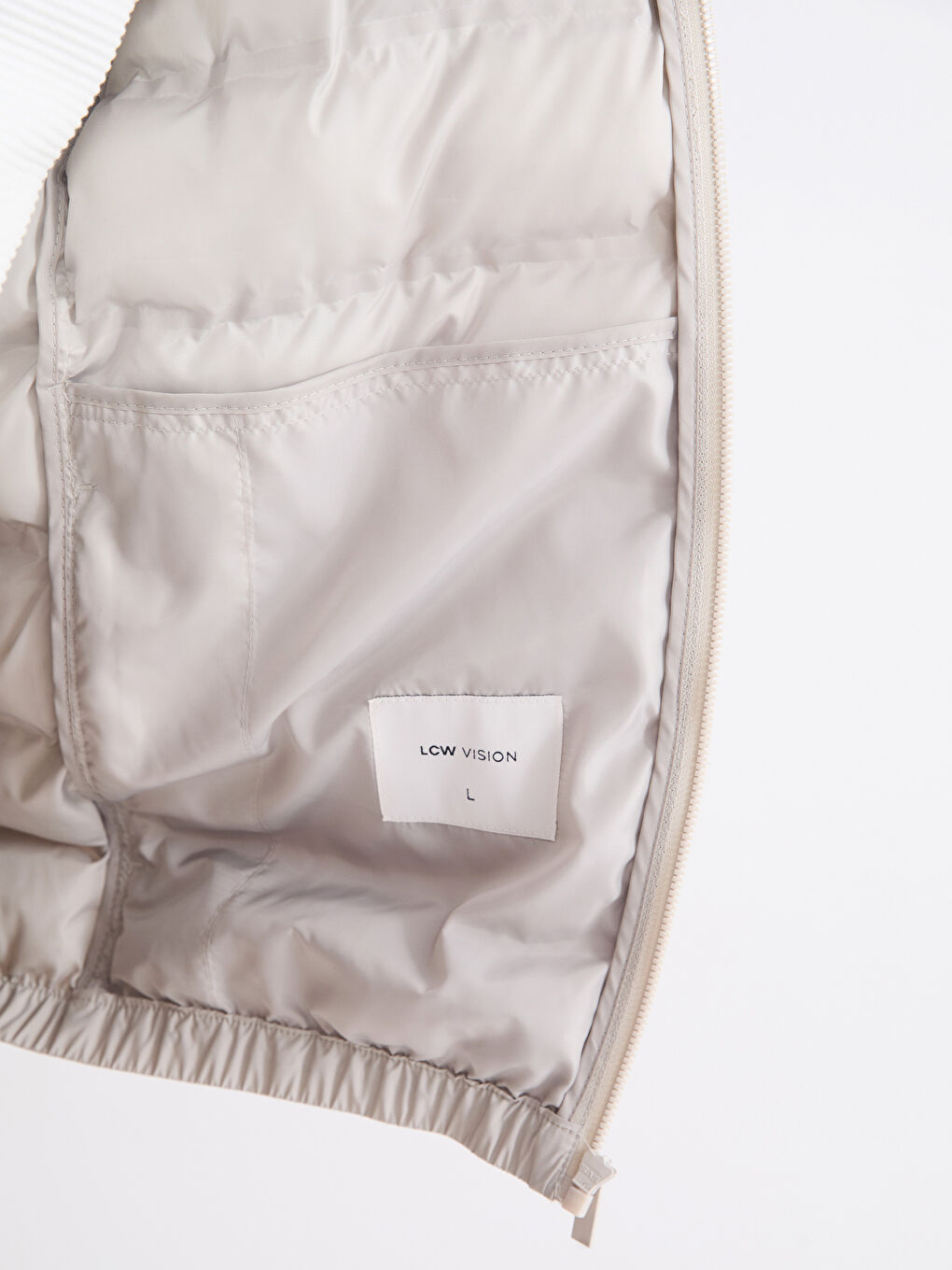 Bej Standart Kalıp Erkek Şişme Mont	-3