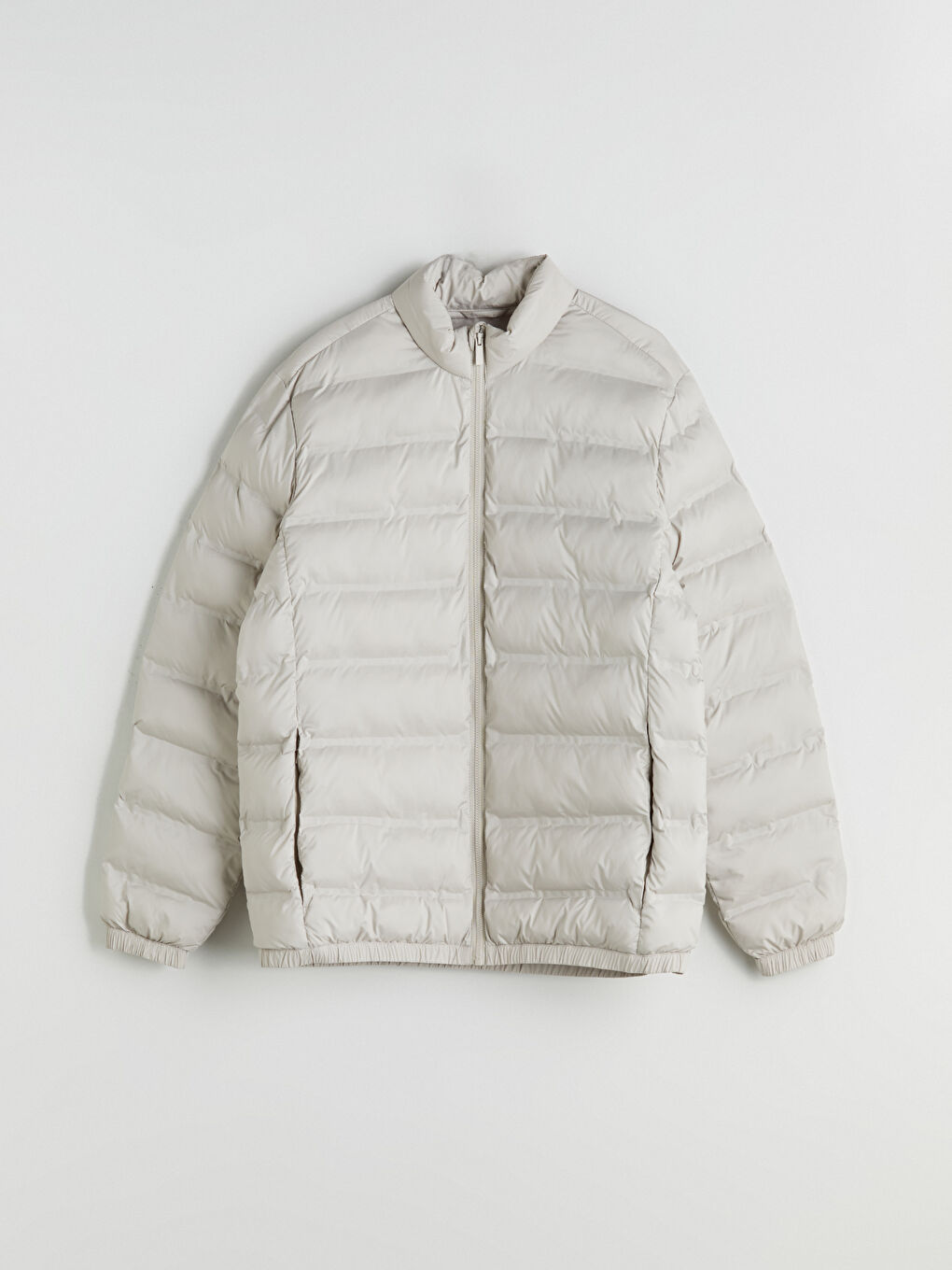 Bej Standart Kalıp Erkek Şişme Mont	-5