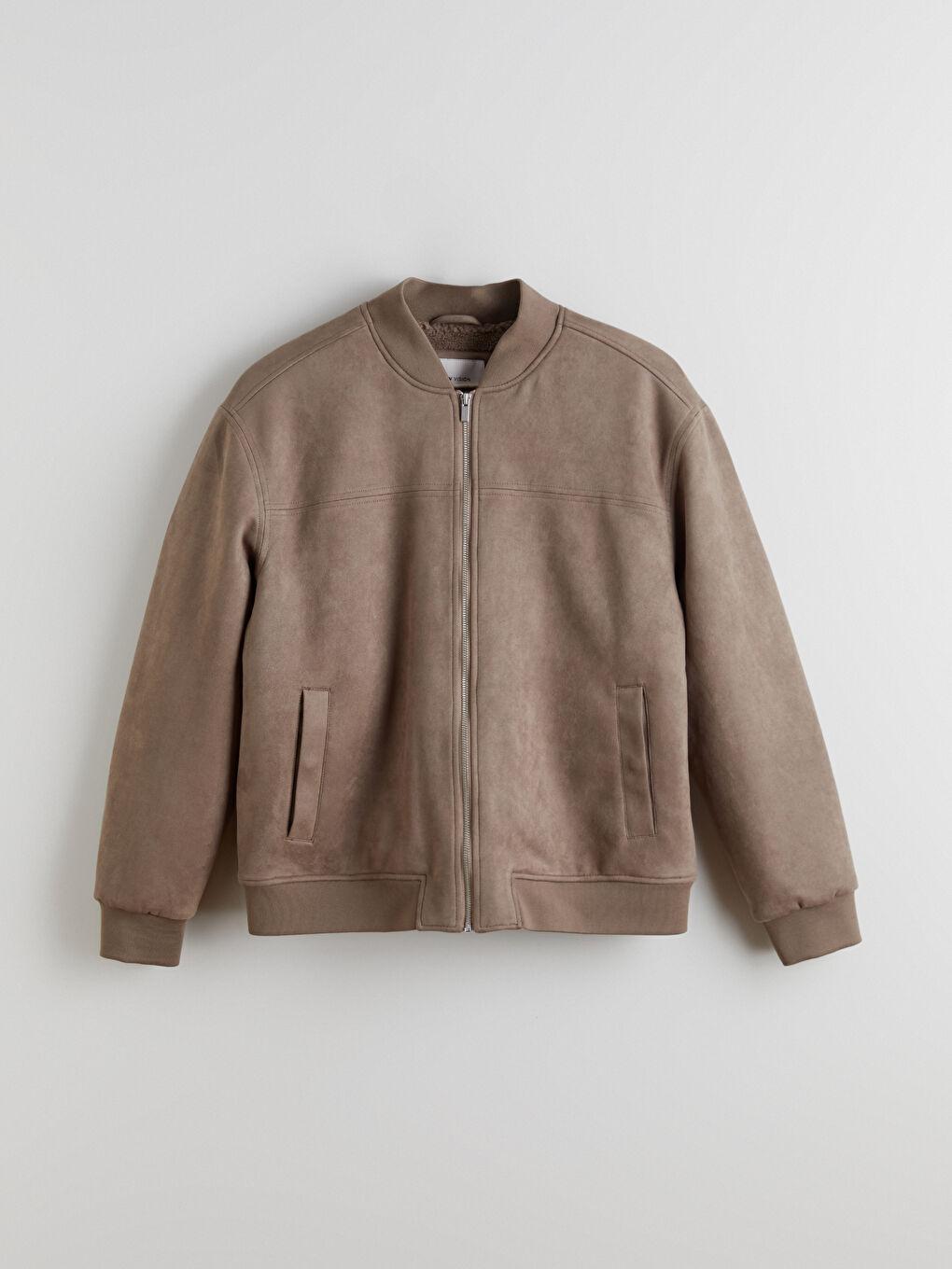 Relaxed Fit College Collar Men's Suede Jacket-5