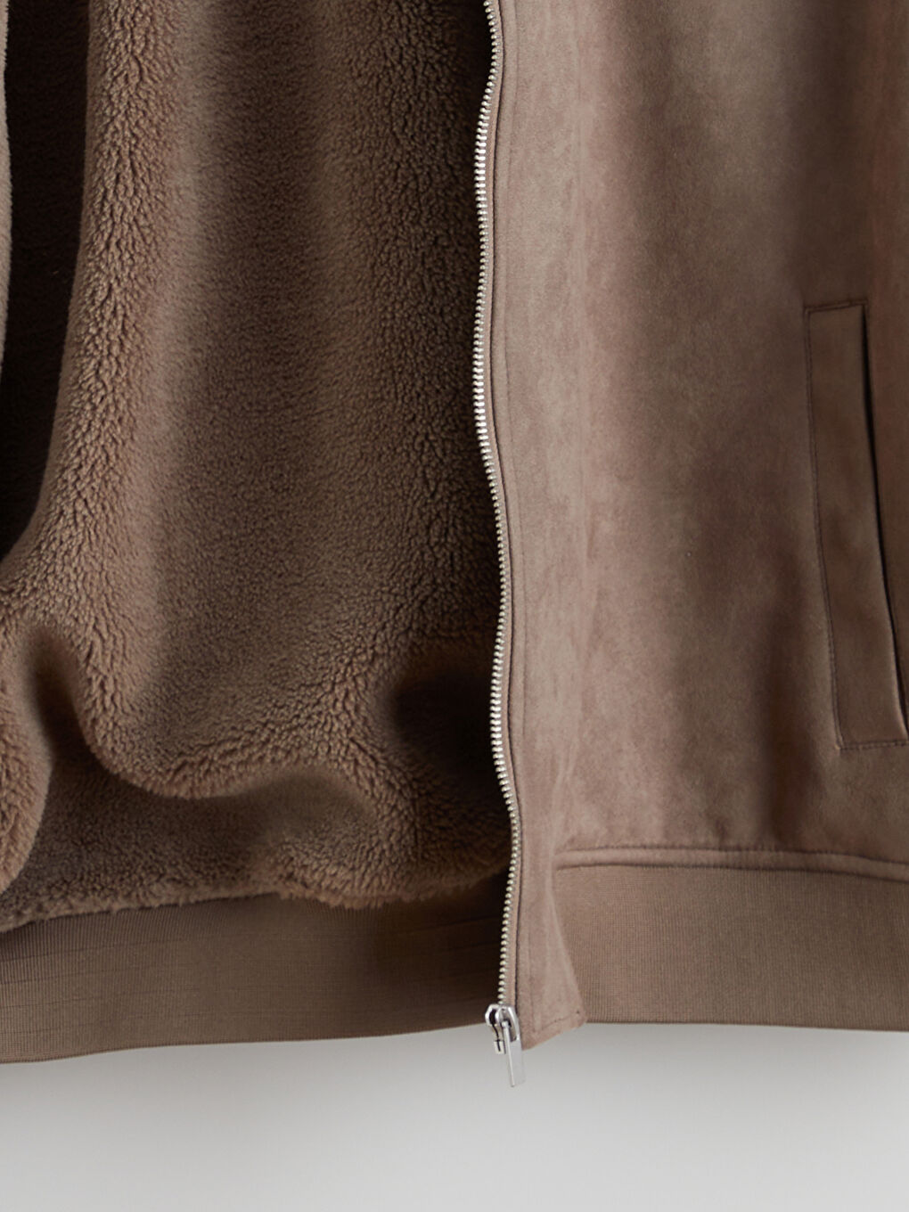 Relaxed Fit College Collar Men's Suede Jacket-6