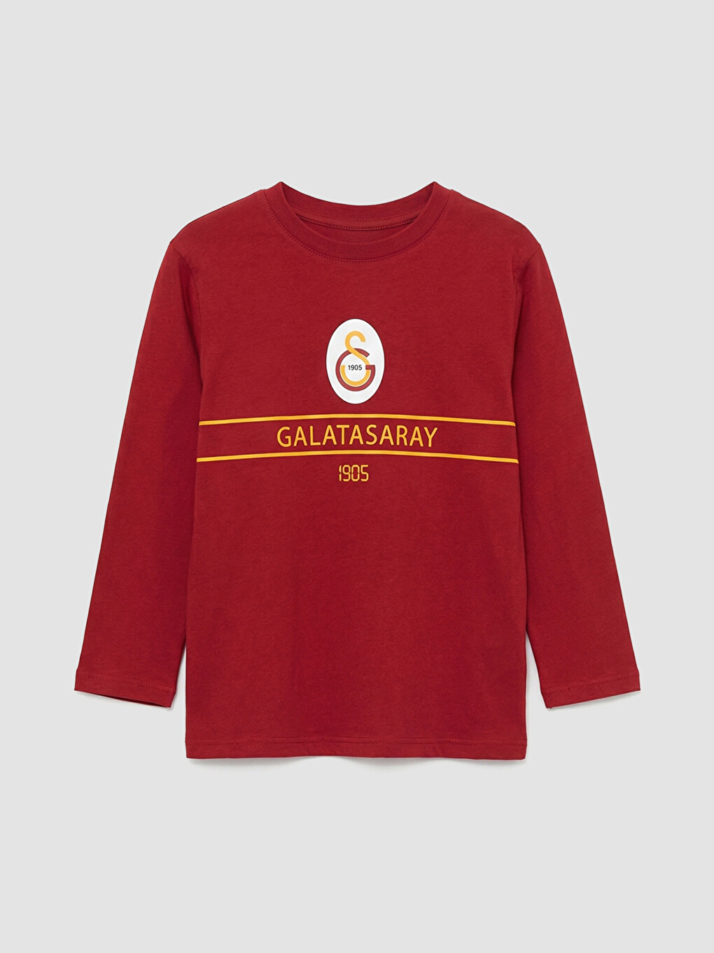 Kırmızı Uzun Kollu Galatasaray Baskılı Erkek Çocuk Pijama Üst