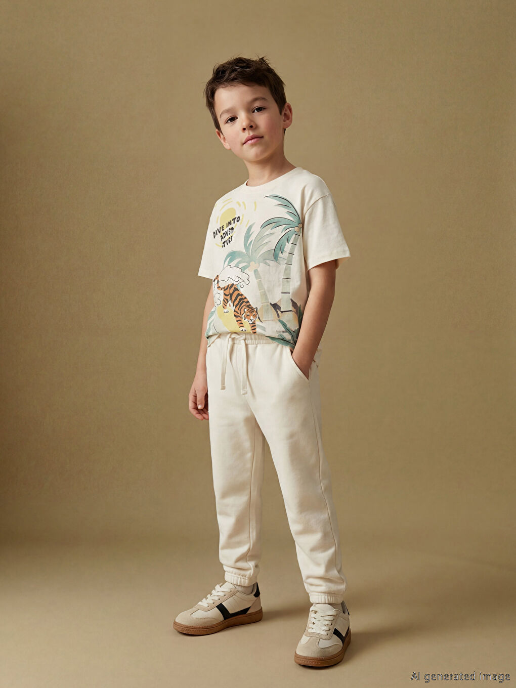 Pantalons de survêtement jogger BEIGE Garçon