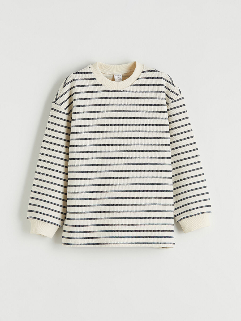 İndigo Çizgili Uzun Kollu Erkek Çocuk Tişört