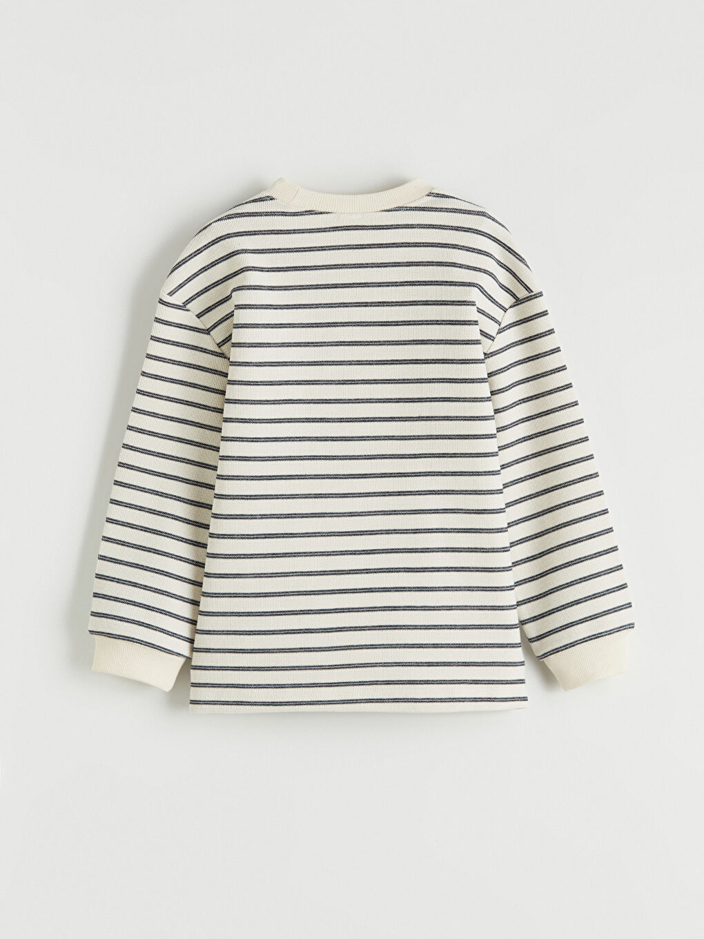 İndigo Çizgili Uzun Kollu Erkek Çocuk Tişört-2