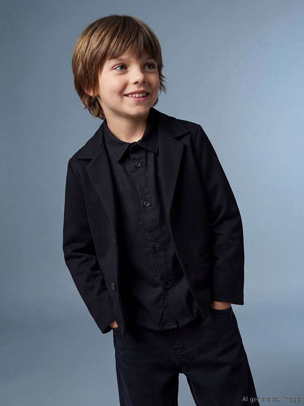 Siyah Erkek Çocuk Blazer Ceket-1