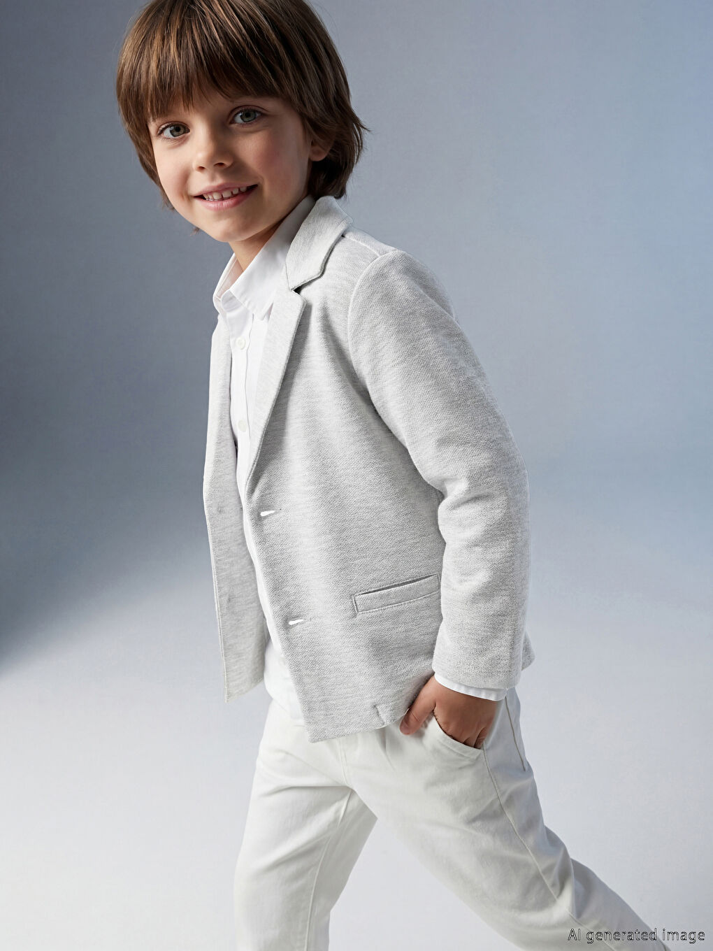 Gri Erkek Çocuk Blazer Ceket