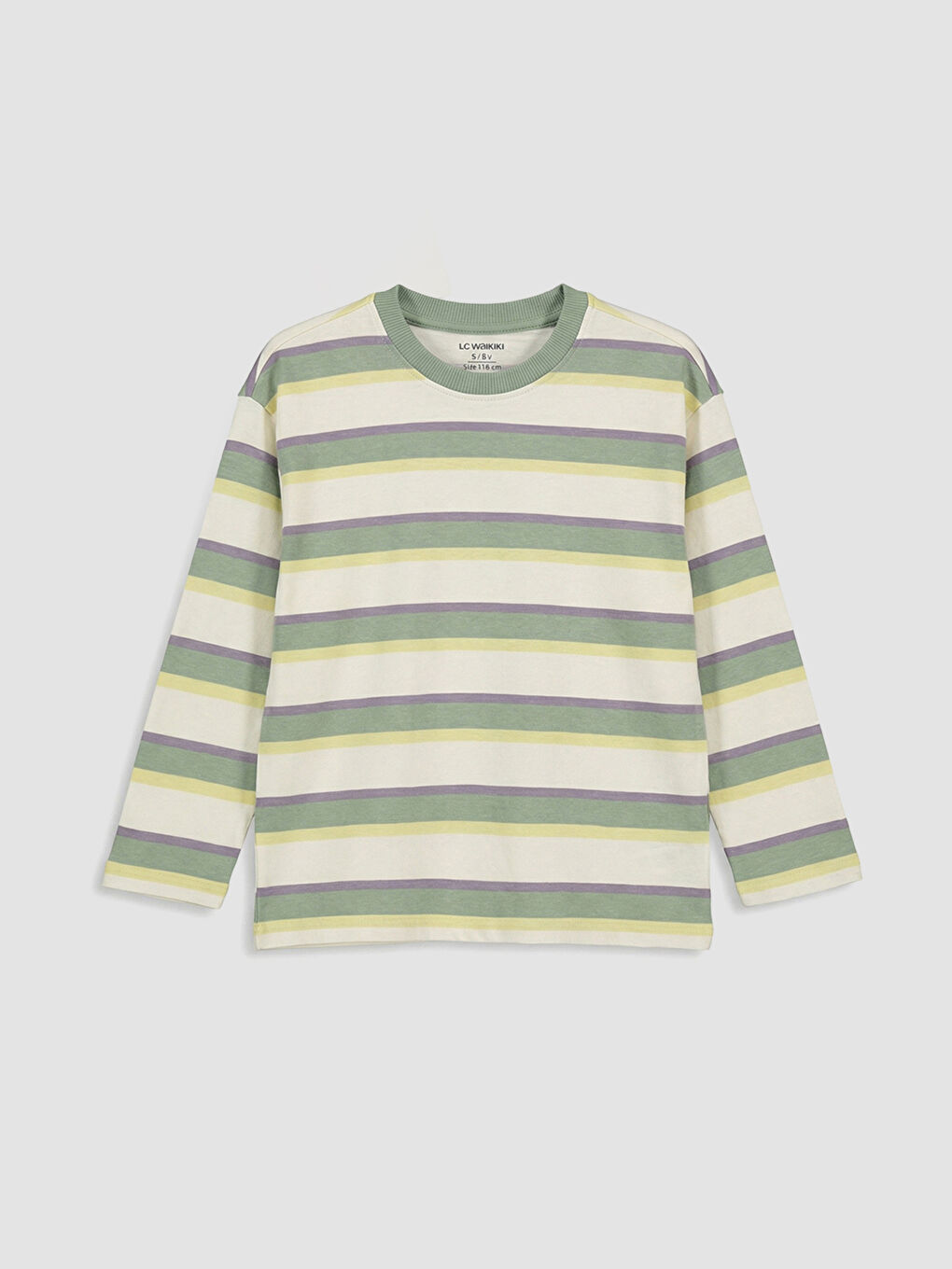 Mor Bisiklet Yaka Çizgili Erkek Çocuk Tişört