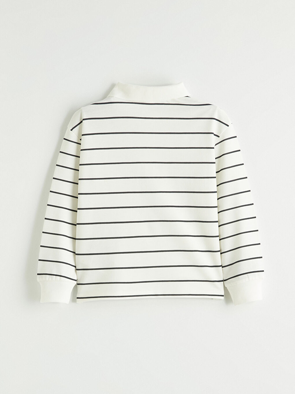 Bej Polo Yaka Çizgili Erkek Çocuk Tişört-2