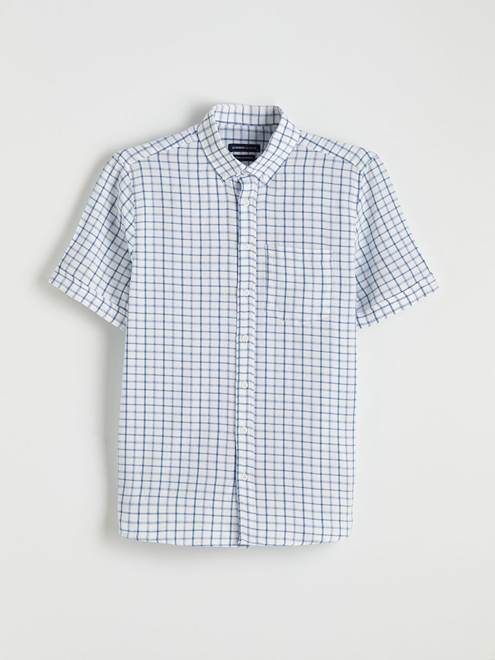 Beyaz Regular Fit Ekose Erkek Gömlek