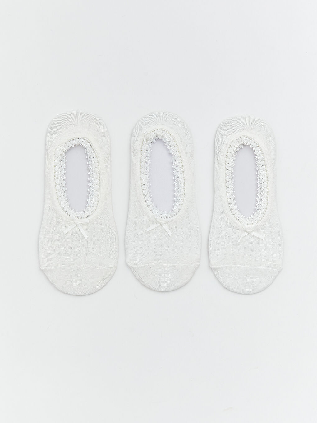 Шкарпетки до щиколотки з мереживною обробкою та бантом - набір із 3 штук