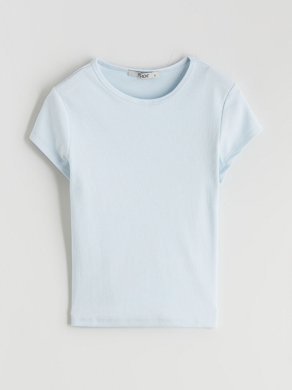 Женщины Голубой Кроп-топ-4