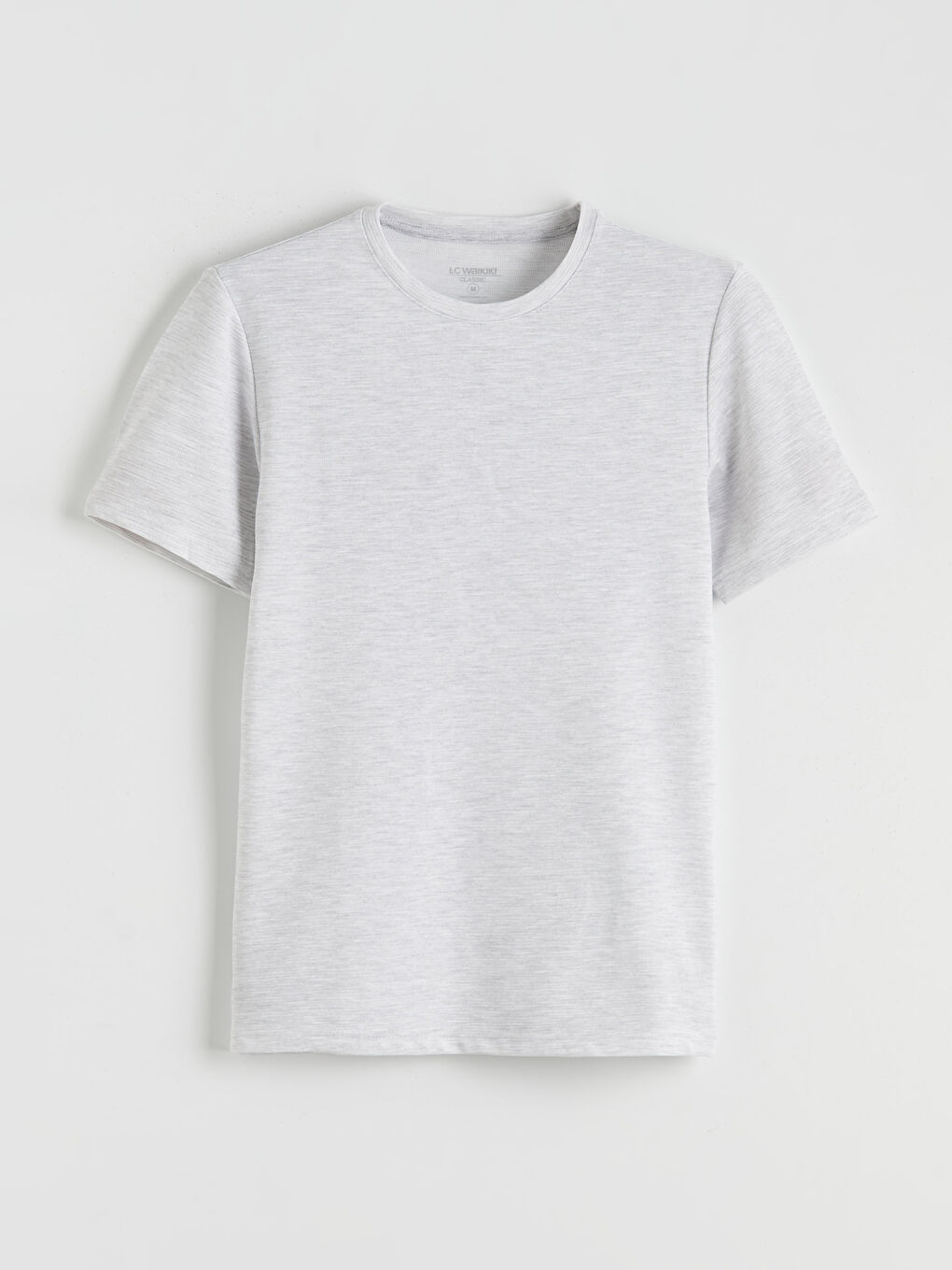 Bej Bisiklet Yaka Erkek Tişört-4