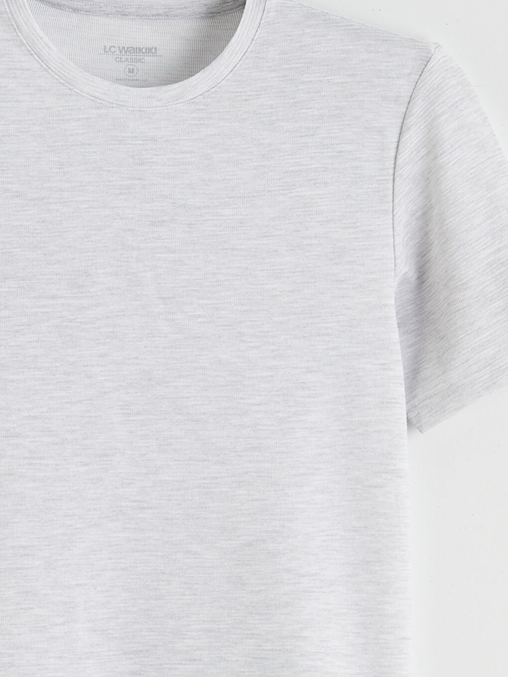 Bej Bisiklet Yaka Erkek Tişört-5