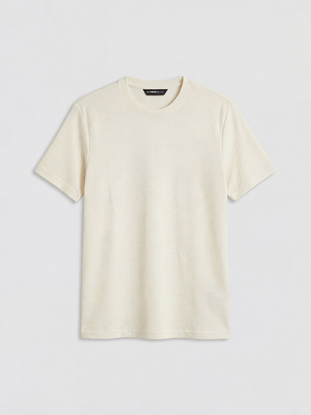 Ekru Bisiklet Yaka Erkek Tişört