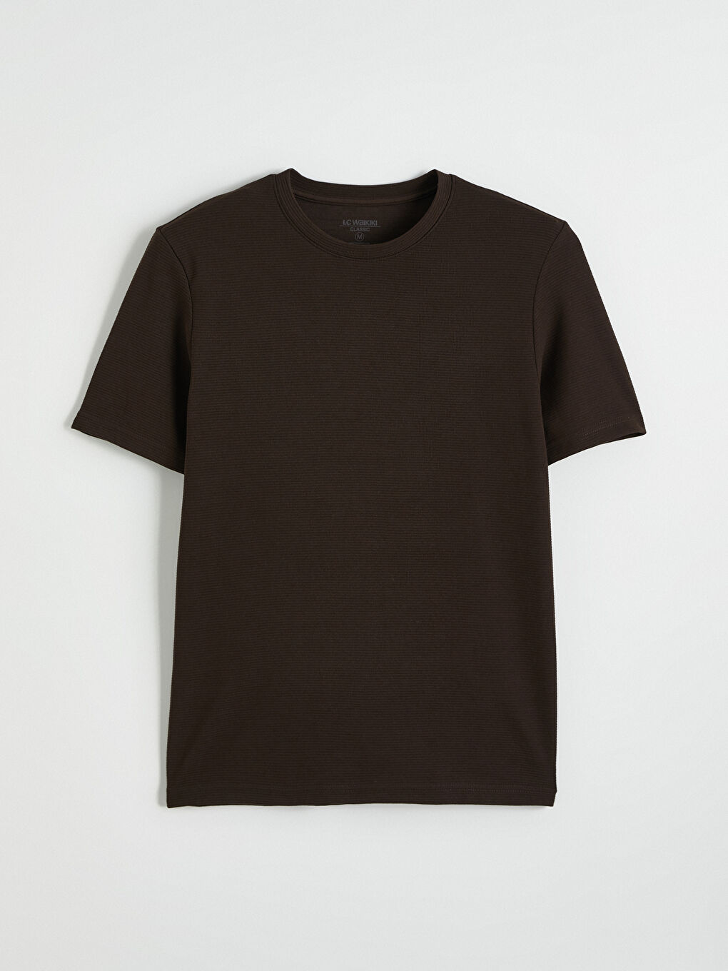 Kahverengi Bisiklet Yaka Penye Erkek Tişört-4