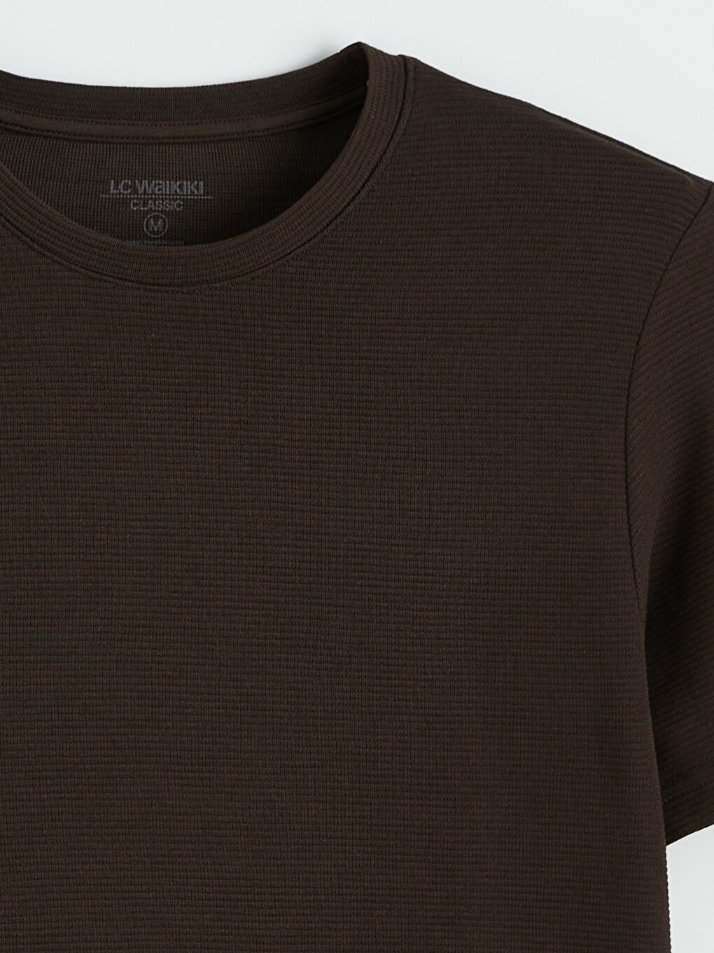 Kahverengi Bisiklet Yaka Penye Erkek Tişört-5