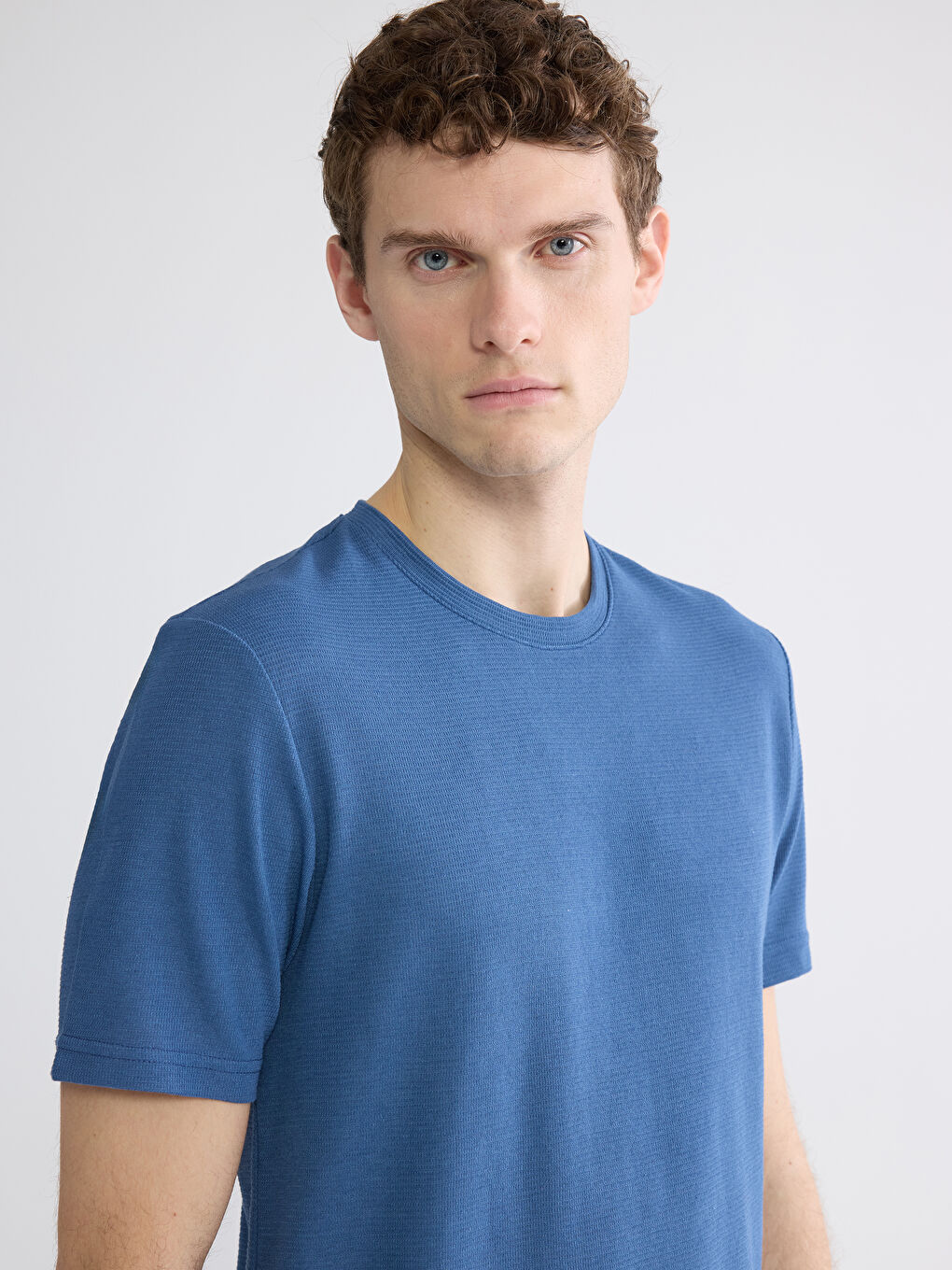 İndigo Bisiklet Yaka Erkek Tişört