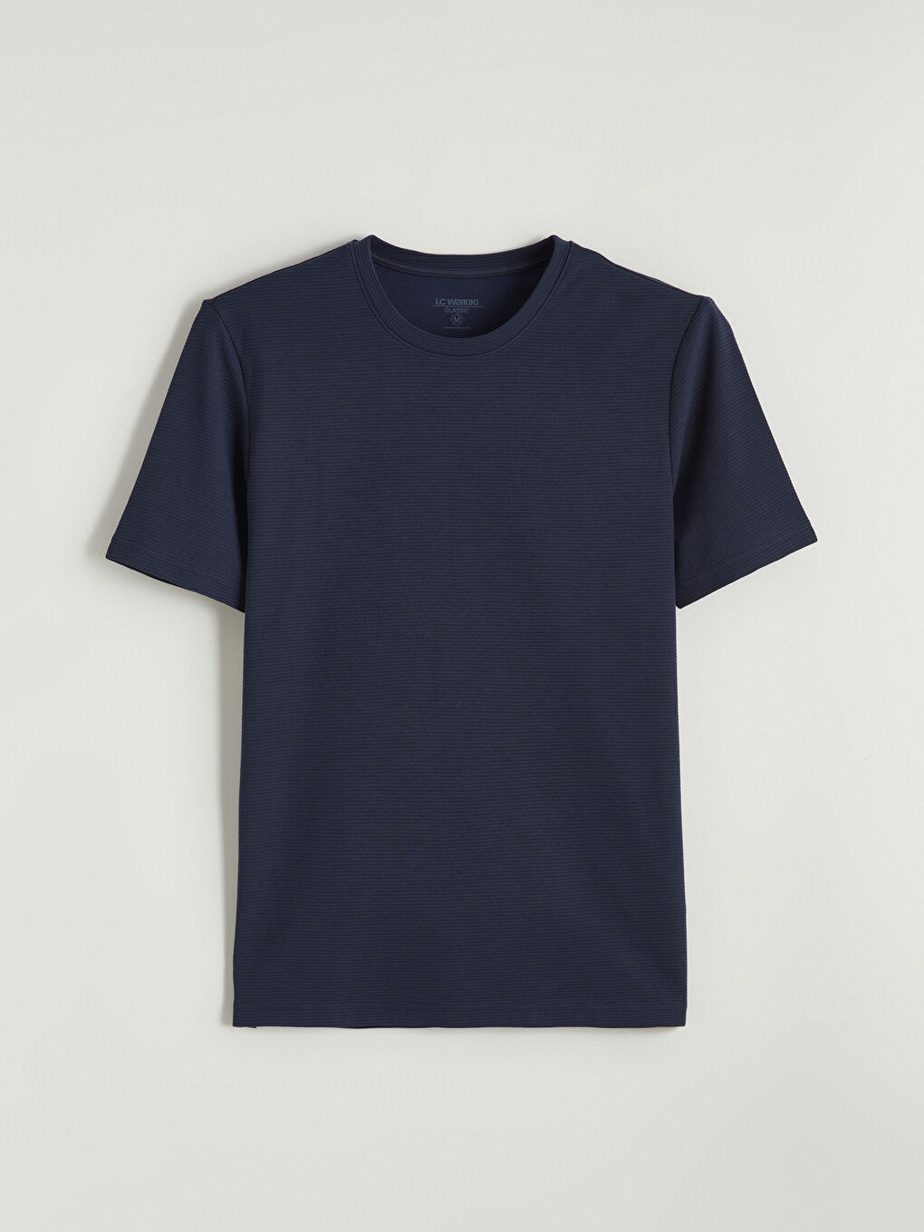 Lacivert Bisiklet Yaka Erkek Tişört-4