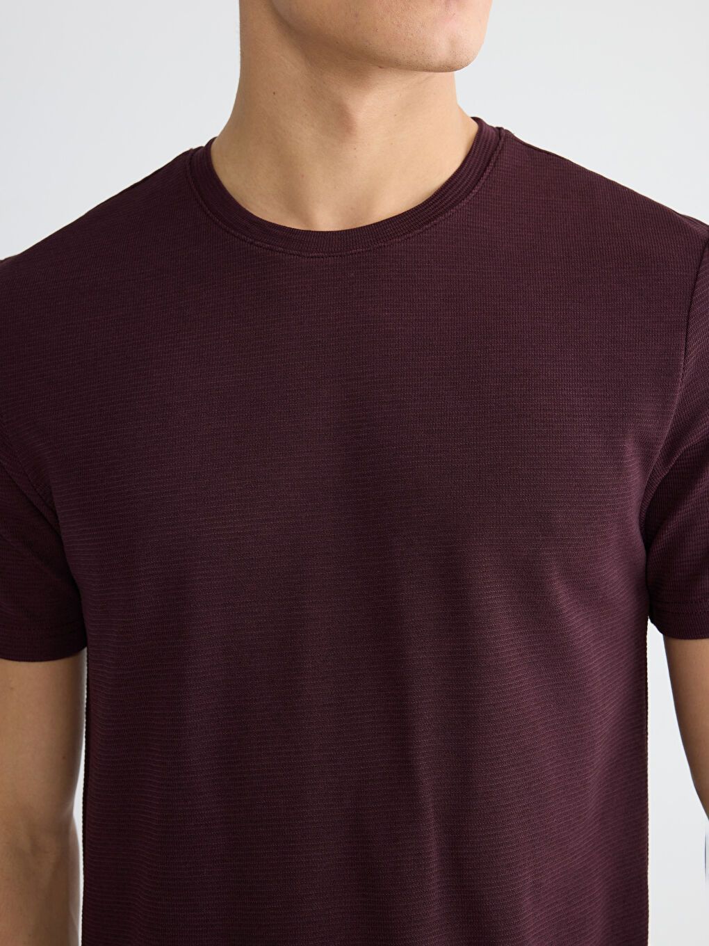 Mürdüm Bisiklet Yaka Erkek Tişört-2