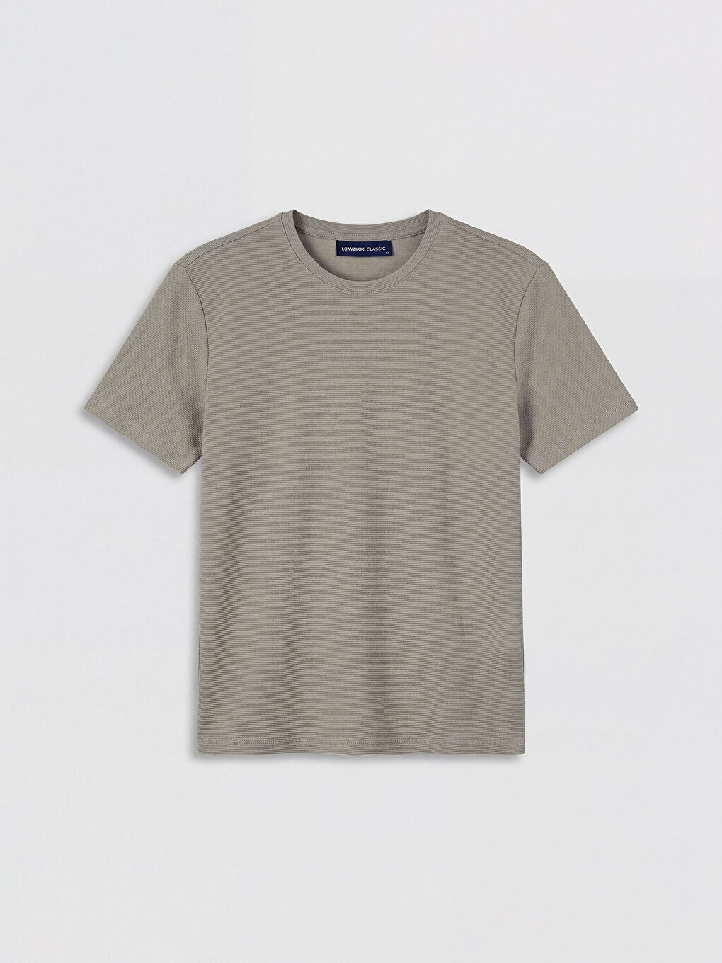 Gri Bisiklet Yaka Erkek Tişört