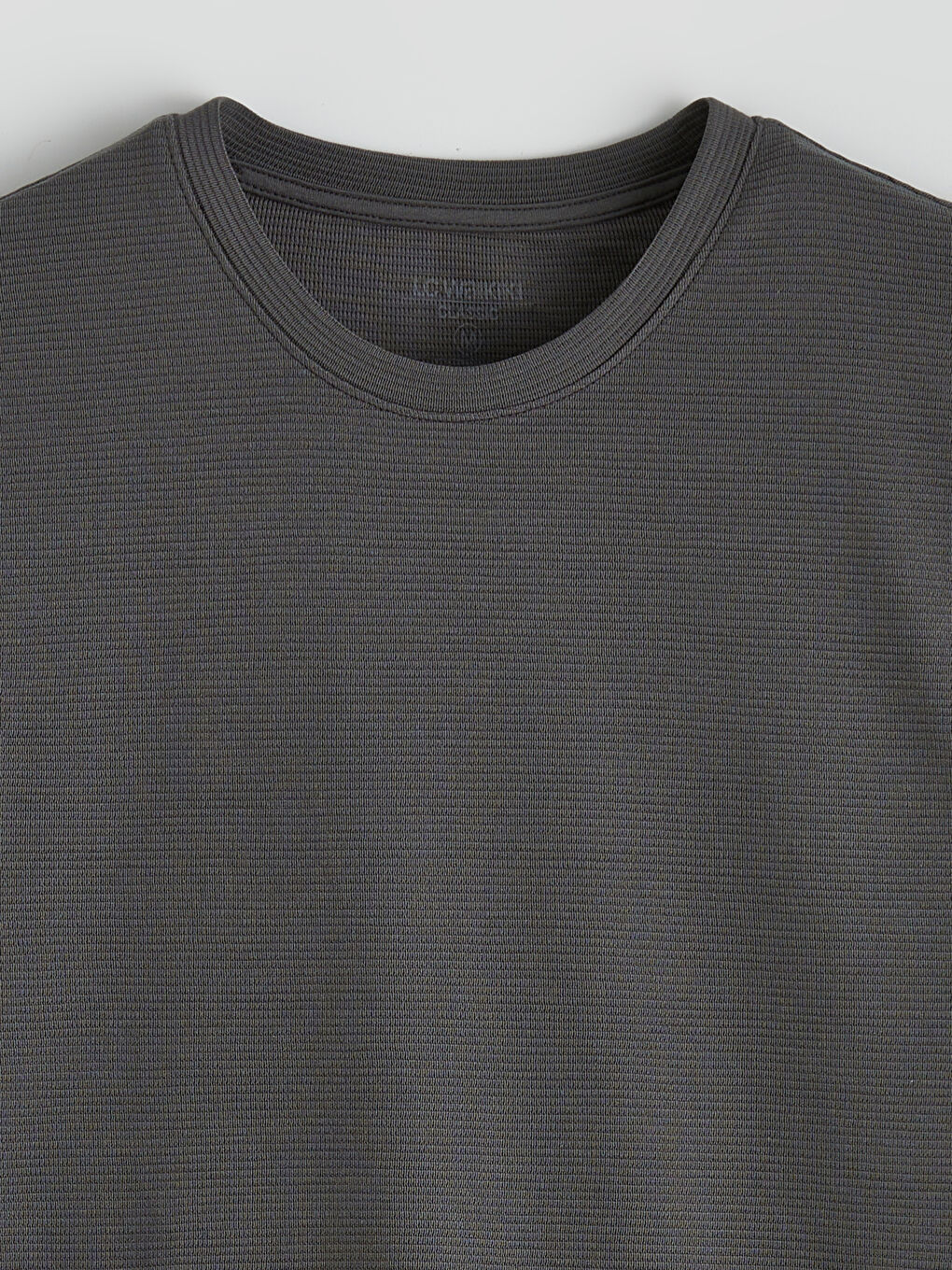 Antrasit Bisiklet Yaka Penye Erkek Tişört-6