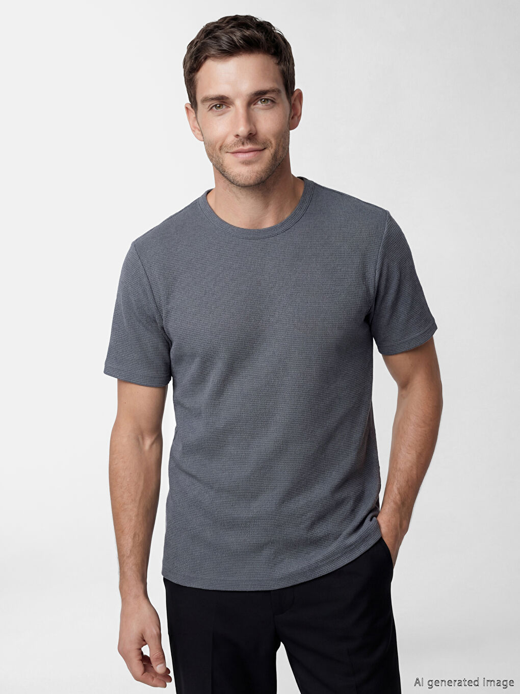 İndigo Bisiklet Yaka Erkek Tişört