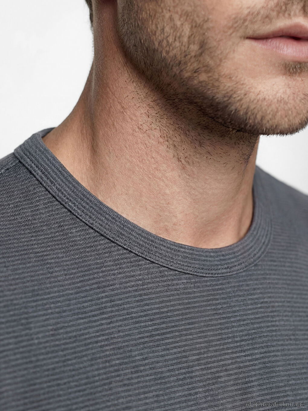 İndigo Bisiklet Yaka Erkek Tişört-2