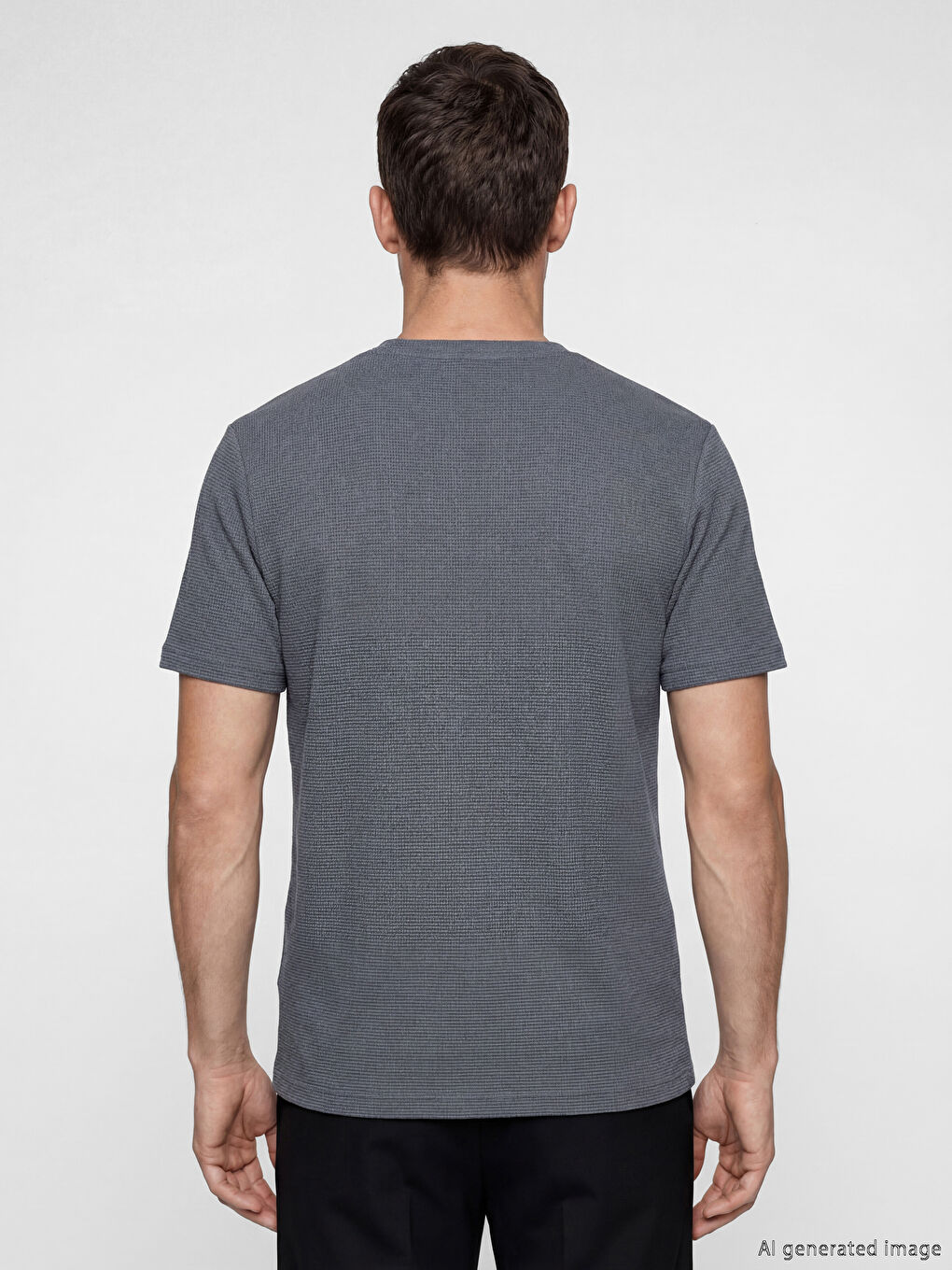 İndigo Bisiklet Yaka Erkek Tişört-3