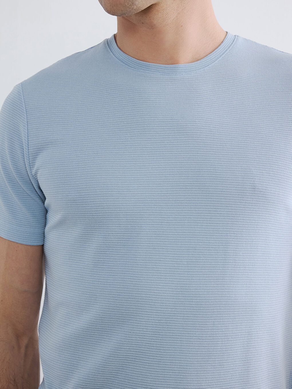 Mavi Bisiklet Yaka Erkek Tişört-2