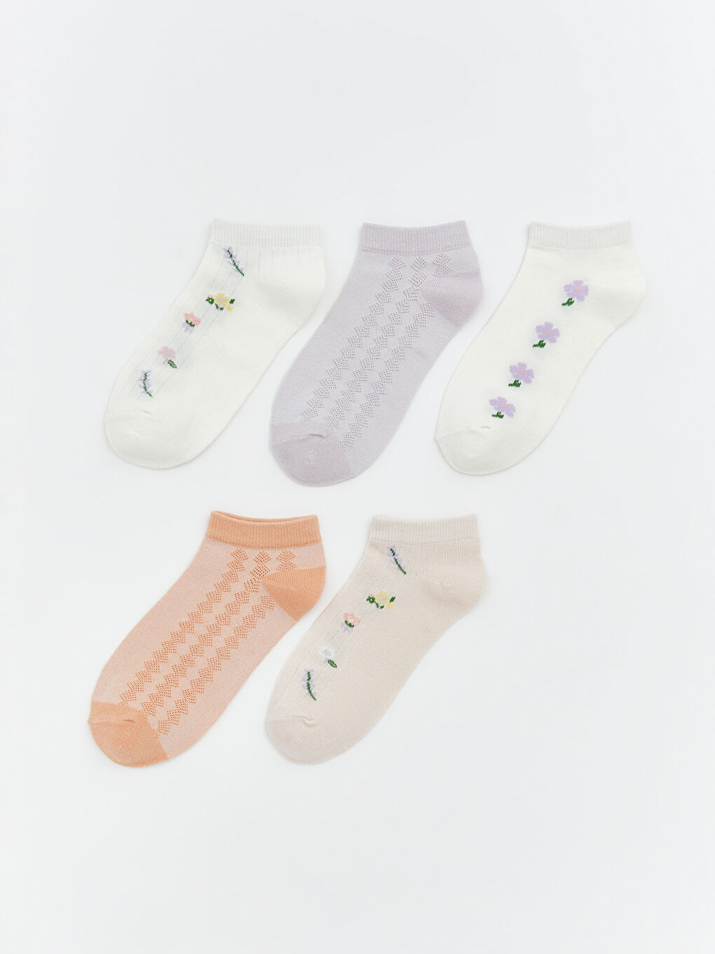 Women's Patterned Ankle Socks - Set of 5