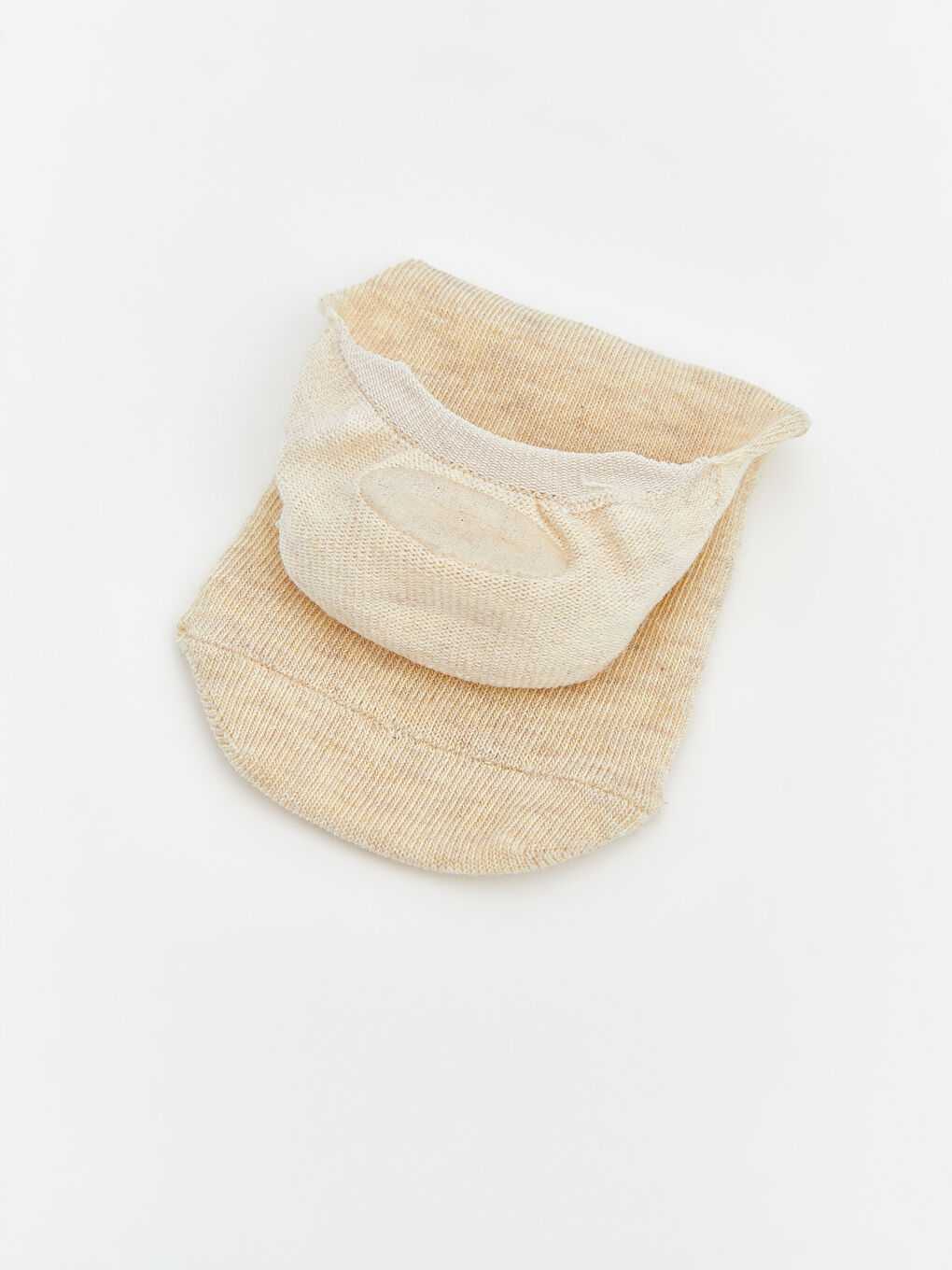 Ekru Kalp Baskılı Kadın Babet Çorap 3'lü-1