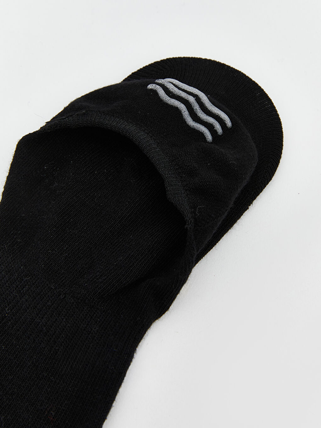 Siyah Kaymaz Topuk Desenli Kadın Babet Çorap 3'lü-2