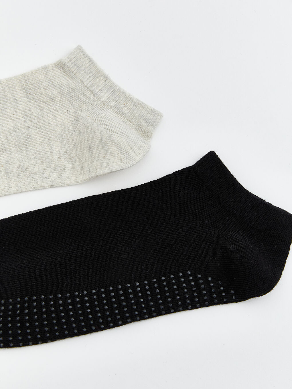 Gri Kadın Düz Patik Çorap 2'li-1