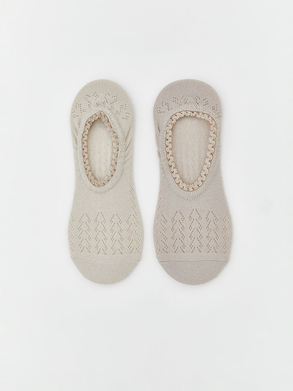 Pembe Dantel Detaylı Ajurlu Kadın Babet Çorap 2'li