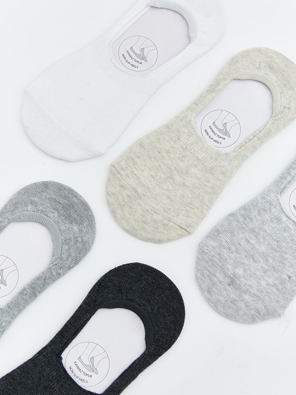 Non-Slip Heel Women's Liner Socks 5 Pack-2