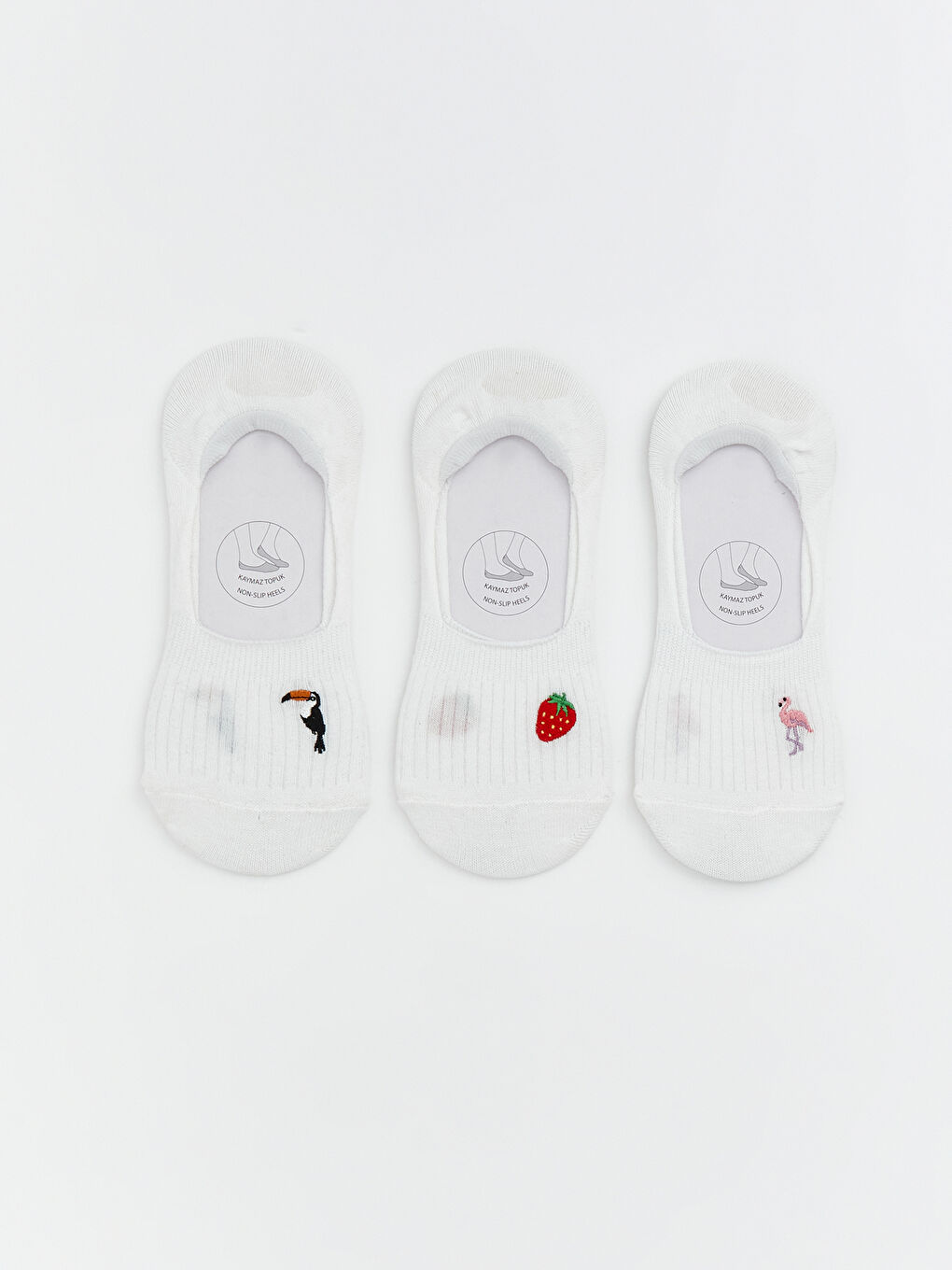 Женское комплект из 3-х штук следков с вышитым нескользящим пятком