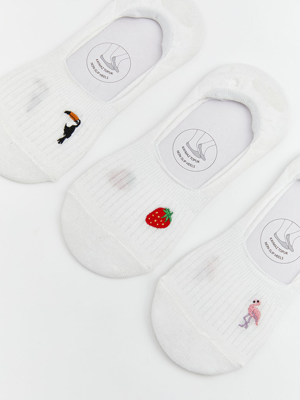 Женское комплект из 3-х штук следков с вышитым нескользящим пятком-2