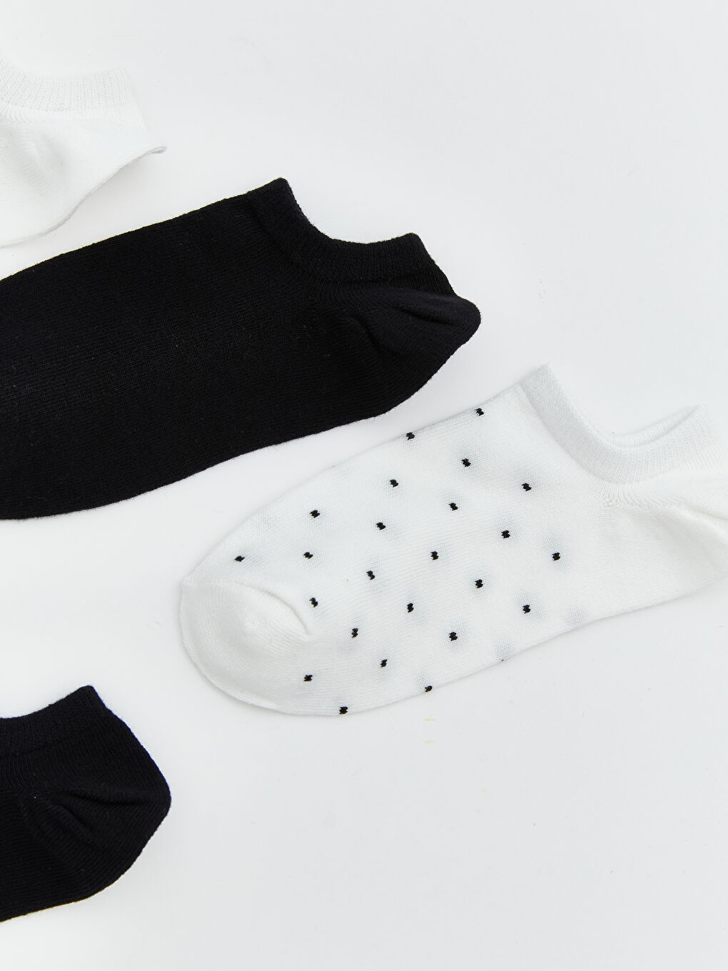 Ekru Desenli Kadın Sneaker Çorap 5'li-1