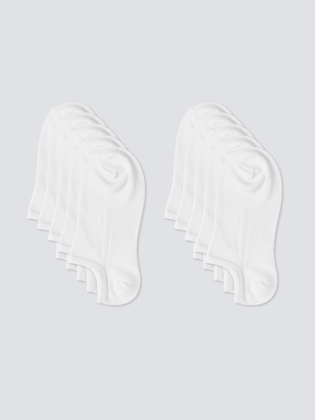 Beyaz Kadın Düz Patik Çorap 10'lu